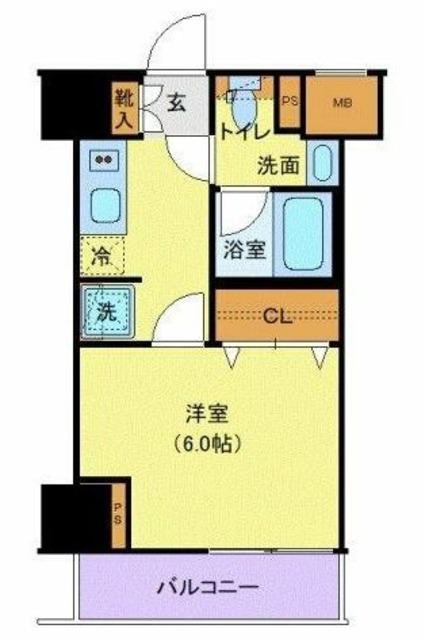 LOG横浜鶴見(1K/6階)の間取り写真
