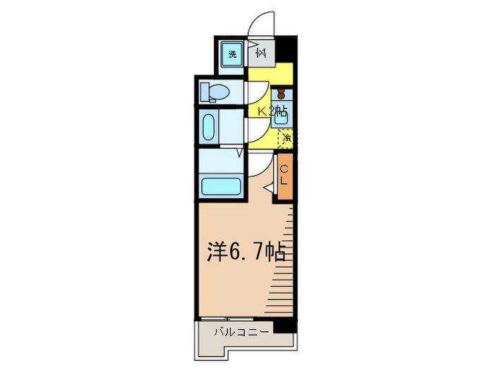 ドゥーエ蒲田(1K/5階)の間取り写真