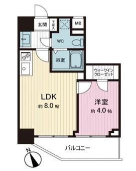 サンスタレ西浅草(1LDK/6階)の間取り写真
