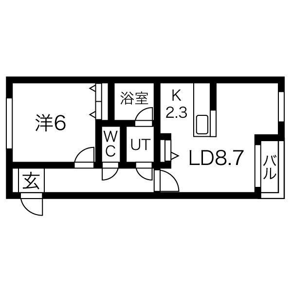 プレアデス(1LDK/4階)の間取り写真