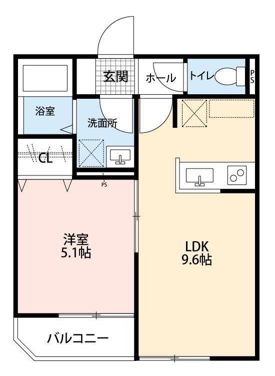 BLANC CUBE赤羽(1LDK/3階)の間取り写真