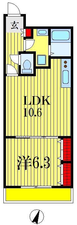 ミリアビタNO35(1LDK/6階)の間取り写真