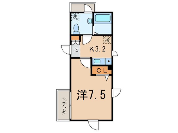MAISON DE FORET(1K/2階)の間取り写真