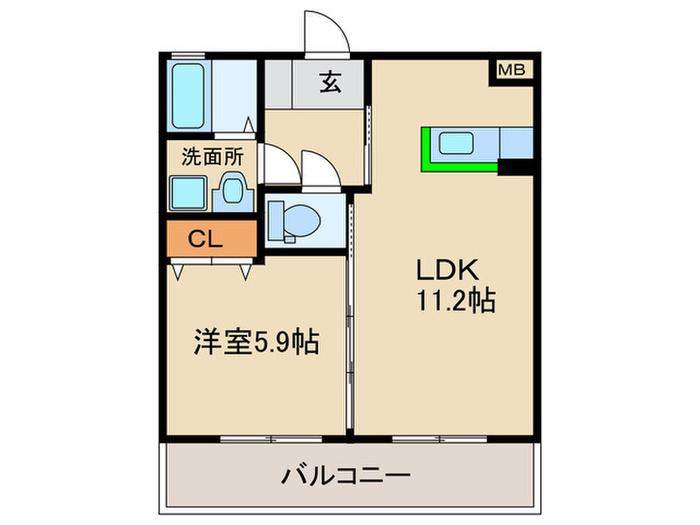 シャーメゾン今川(1LDK/3階)の間取り写真