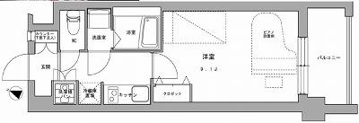 ミュージション武蔵中原(1K/2階)の間取り写真