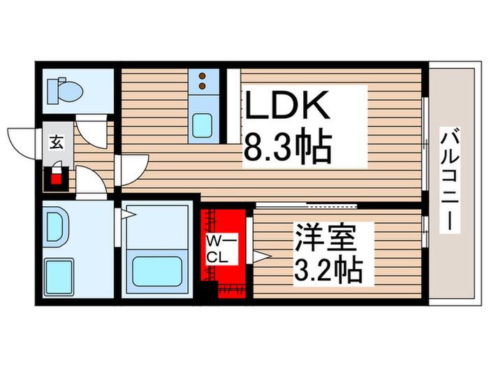 SPROUT流山(1LDK/2階)の間取り写真