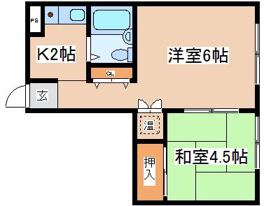 アパルトロアー(2K/7階)の間取り写真