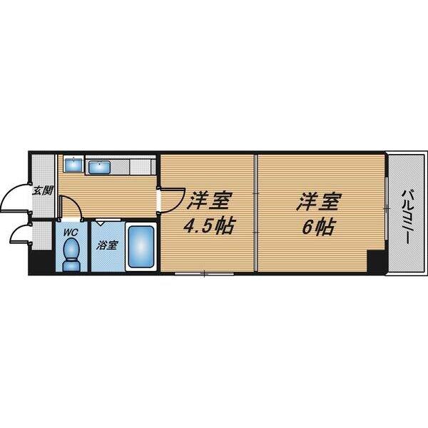 RIORA塚本II(2K/4階)の間取り写真