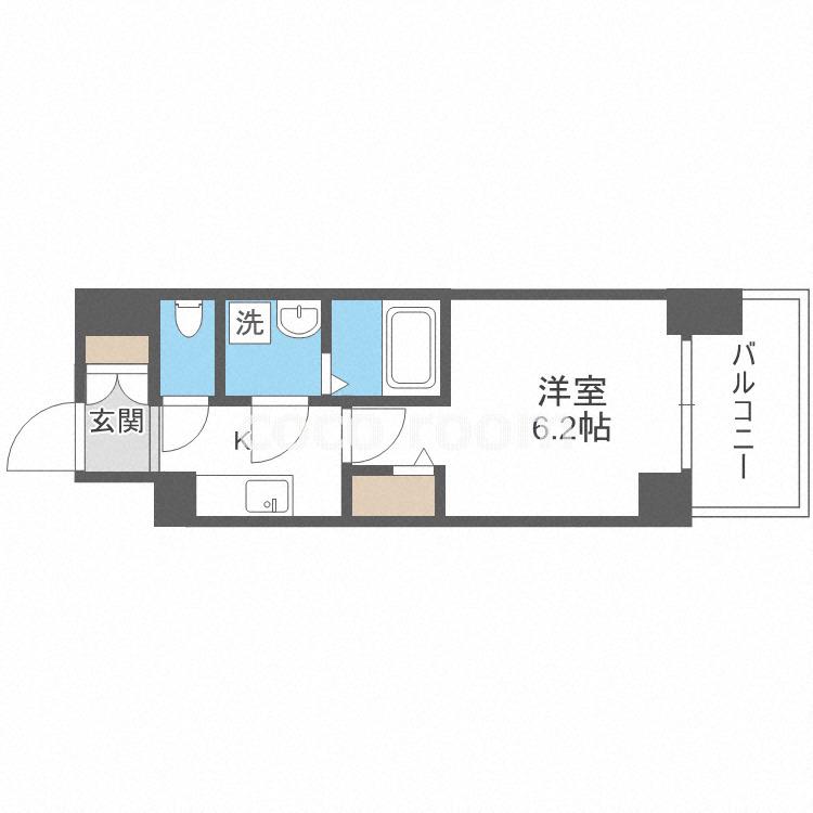 エスリード大阪 CENTRAL AVENUE(1K/3階)の間取り写真
