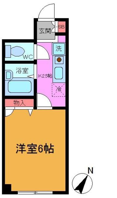 メゾンオータム(1K/2階)の間取り写真