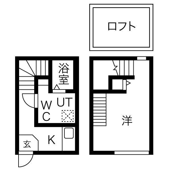 グランシエル(1K/1階)の間取り写真