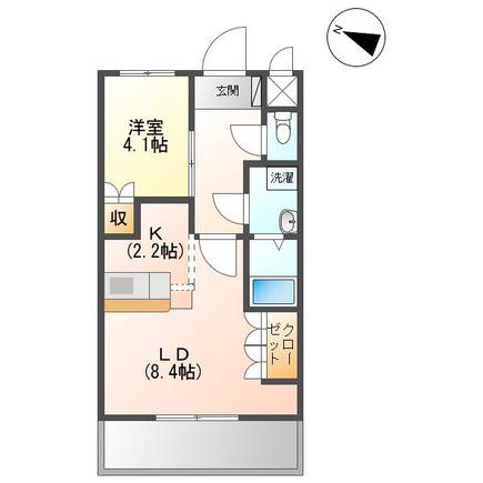 アマービレ(1LDK/1階)の間取り写真