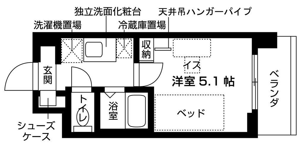 キャンパスヴィレッジ京都下鴨東(1K/1階)の間取り写真
