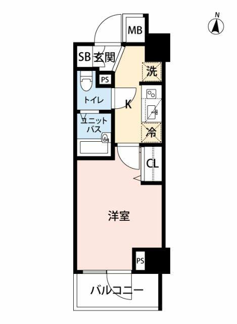 GENOVIA京成立石IIISKYGARDEN(1K/4階)の間取り写真