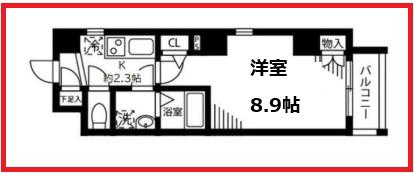 メゾン アサクサG2(1K/4階)の間取り写真
