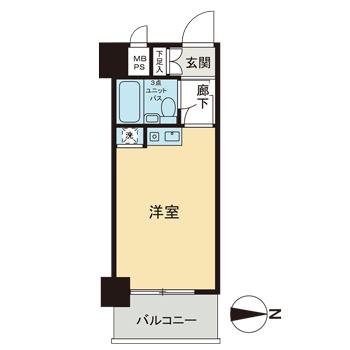 ビブレ西池(ワンルーム/5階)の間取り写真