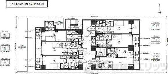 S-RESIDENCE江坂LIBLE(1K/13階)の間取り写真