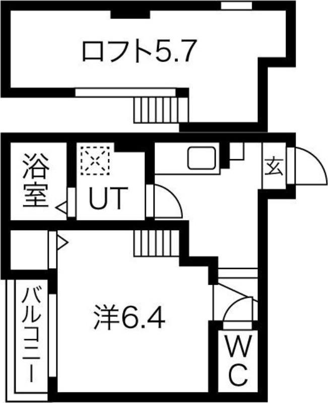 CATHBHARR車道(1K/1階)の間取り写真