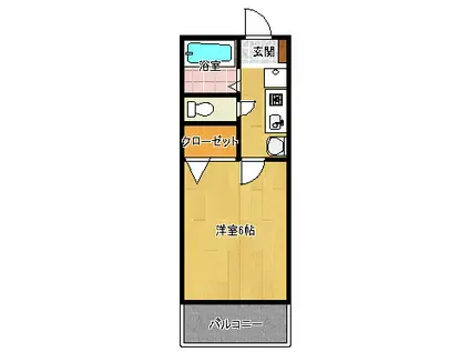 ウェーバK(1K/2階)の間取り写真