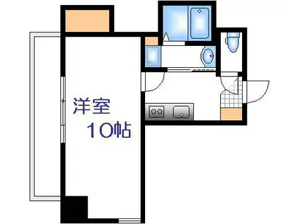 エイトバレー40平和大通(1K/6階)の間取り写真