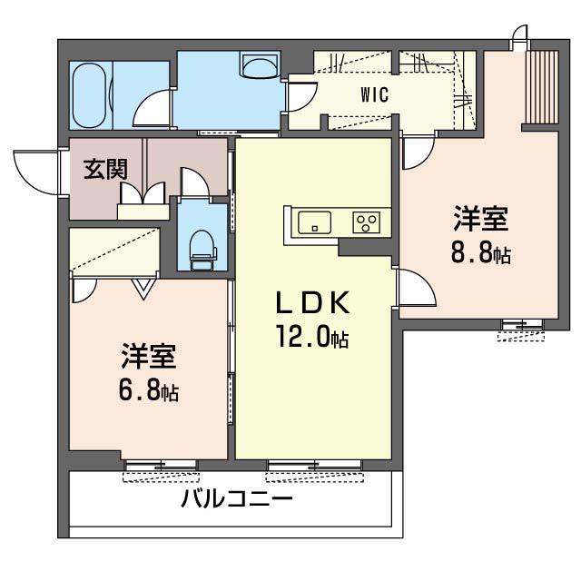 アーバンハウス2丁目(2LDK/3階)の間取り写真