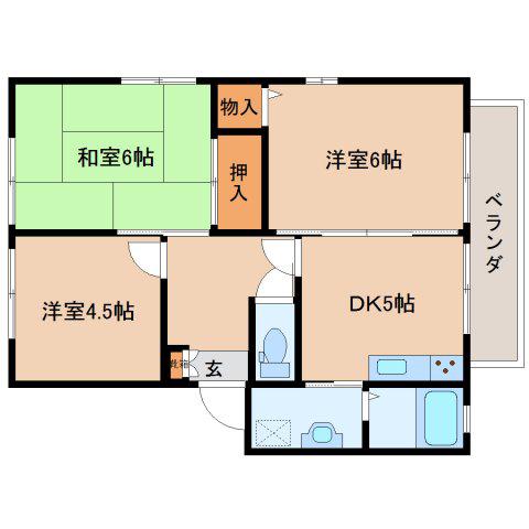 ラベリーフ(3DK/2階)の間取り写真