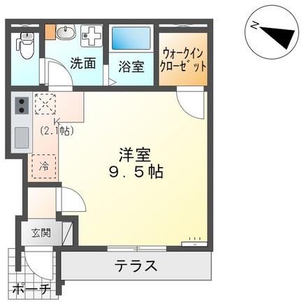 リバティハイム(1K/1階)の間取り写真