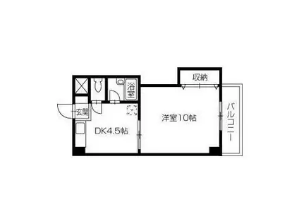 マリンサイド(1DK/3階)の間取り写真