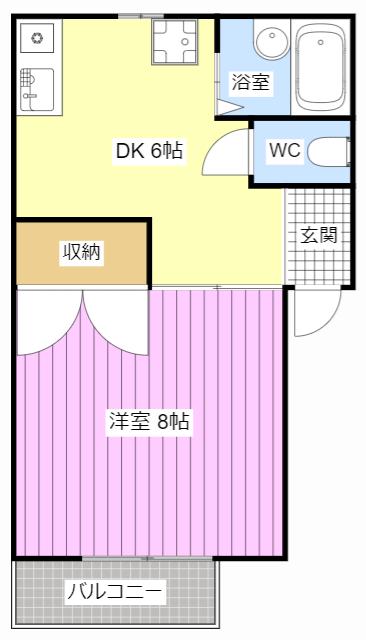 コーポアネシス(1DK/1階)の間取り写真