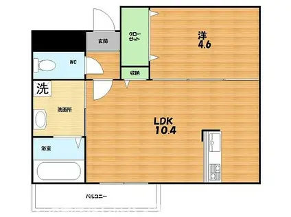 ウインドヒル御殿山II(1LDK/3階)の間取り写真