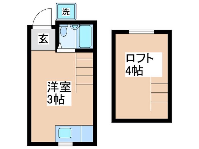 日の出ハイツ(ワンルーム/2階)の間取り写真