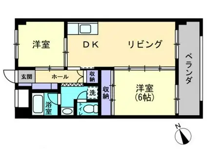 パルティーレ(2LDK/4階)の間取り写真