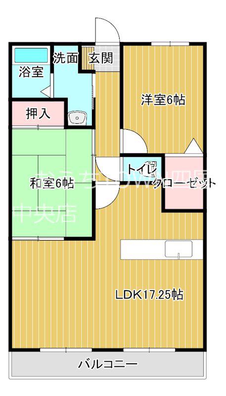 フォブールフローリッシュ(2LDK/1階)の間取り写真