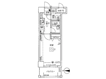 パサージュ横川(1K/2階)の間取り写真