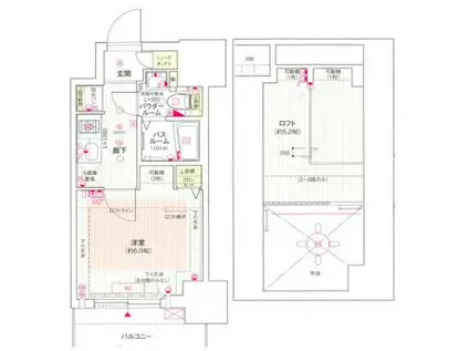 エステムコート神戸・県庁前Ⅳグランディオ(1K/4階)の間取り写真