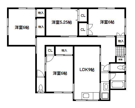 ウエスタンハイツ(4LDK/1階)の間取り写真
