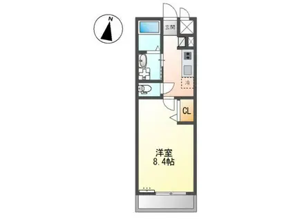 ペガサスII(1K/2階)の間取り写真