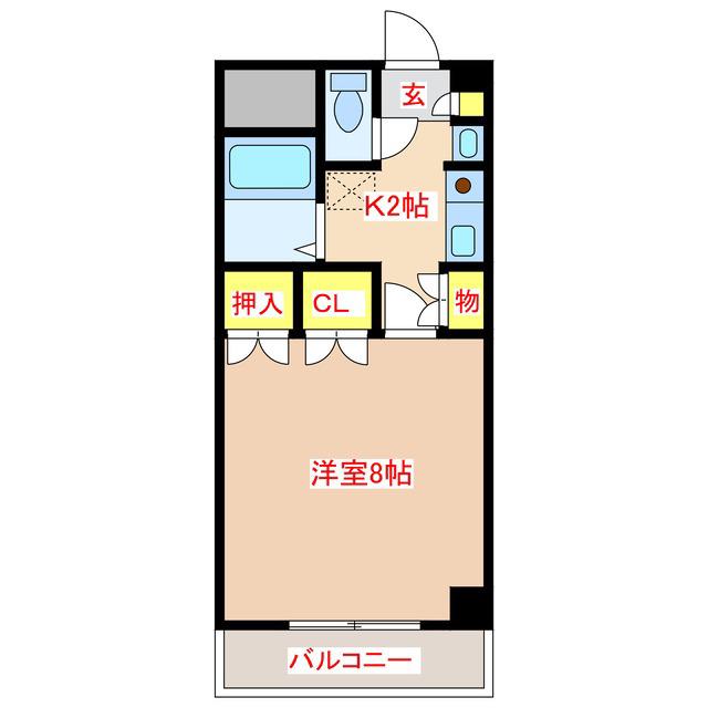 CRESTAGE(1K/4階)の間取り写真