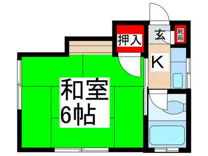 ローズノーブル(1K/2階)の間取り写真