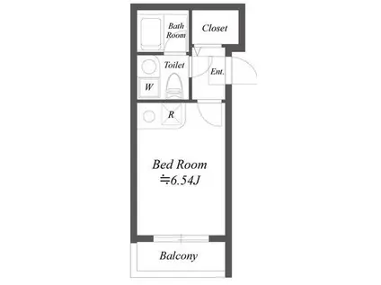 ルクレ三田(ワンルーム/3階)の間取り写真