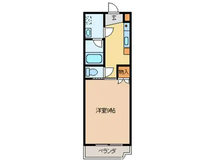 グランハイツ戸出(1K/2階)の間取り写真