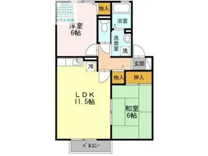 ミレニアム2000A(2LDK/1階)の間取り写真