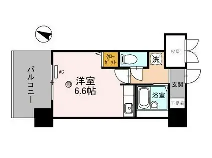 エルフローラ此花(ワンルーム/3階)の間取り写真