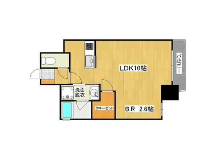 ピュアコート(ワンルーム/8階)の間取り写真