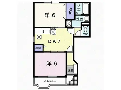 メゾンナカシマIIIA(2DK/1階)の間取り写真