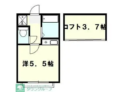 ガーラ梶ヶ谷A(1K/1階)の間取り写真