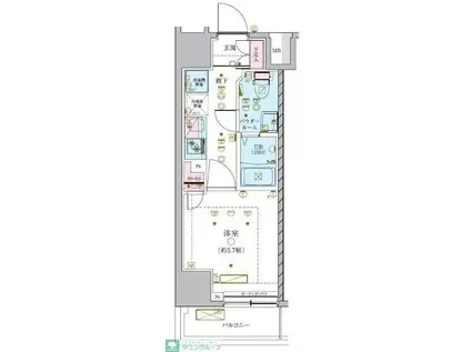 GENOVIAお花茶屋SKYGARDEN(1K/9階)の間取り写真