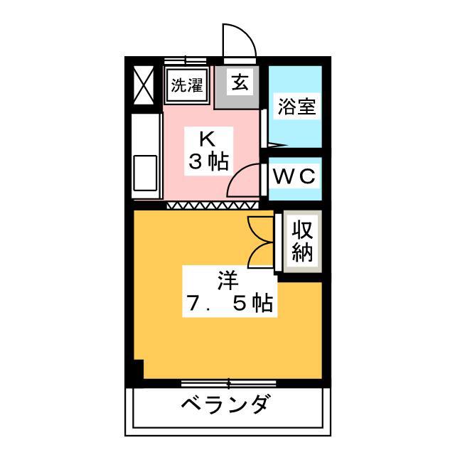 リアナ岐阜弐番館(1K/2階)の間取り写真