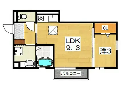 GREEN PARK(1LDK/1階)の間取り写真