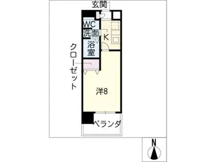 ESSE東別院(1K/7階)の間取り写真